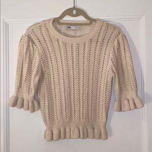 Zara Knit Top with ruffles